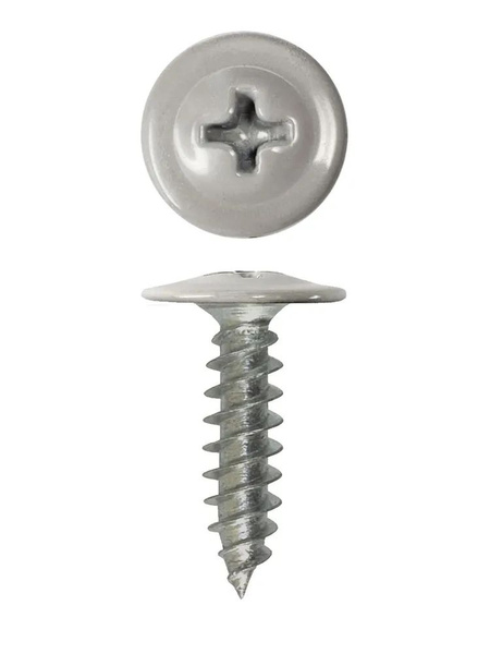 Саморез 4,2х13 RAL7004 серый по металлу полусфера с пресс-шайбой, острый (200ф)