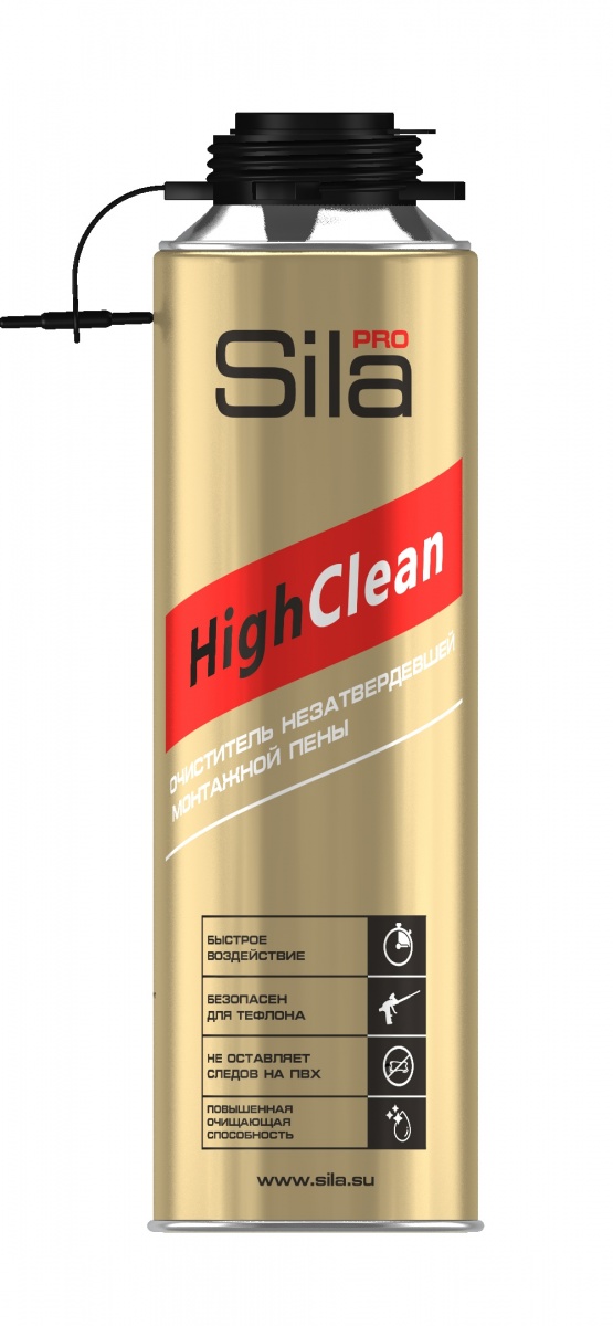 SILA PRO HighClean, очиститель монтажной пены, 500 ml, Россия (уп-12шт)