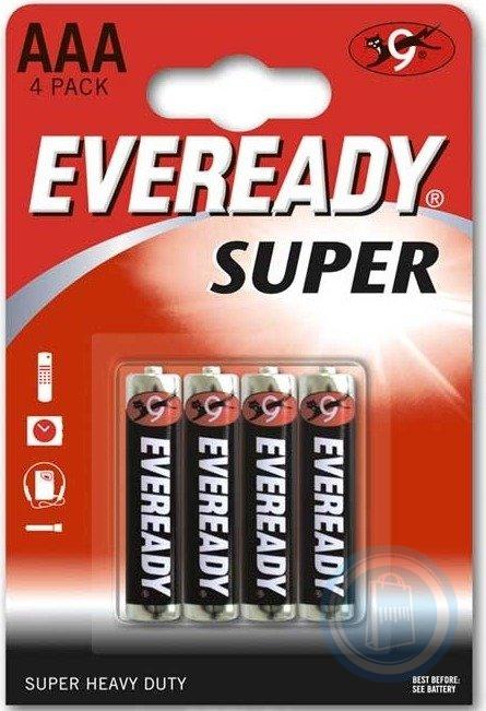 Батарейки мизинчиковые EVEREADY SUPER HD AAA, 4 шт