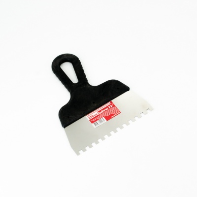 Шпатель зубчатый Bohrer 150 мм  6х6 мм (нержавеющая сталь, пластмассовая ручка)