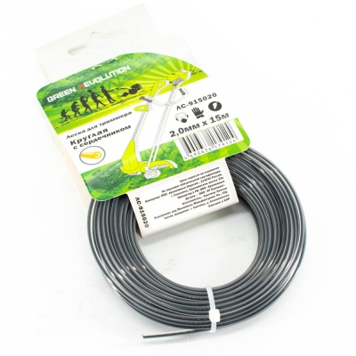 Леска Green Revolution для триммера 2,0х15м "круглая с сердечником" (100% нейлон, сердечник упрочненный нейлон)
