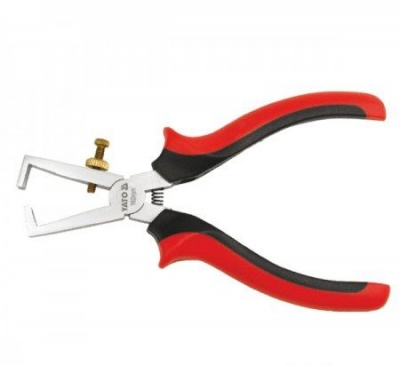 Пассатижи никелированные для зачистки проводов двухкомпонентная ручка YATO, 160мм