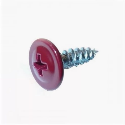 Саморезы 4,2х16 (RAL3005) красное вино, полусфера-прессшайба, острый Упаковка 200 шт.