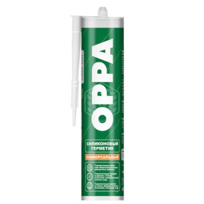 OPPA, Герметик силиконовый универсальный, белый, 270гр (1кор–24шт.)