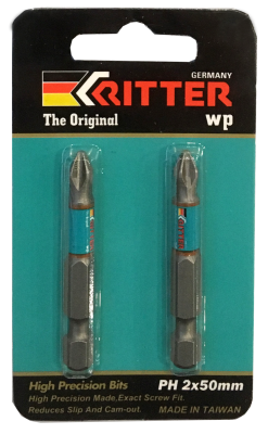 Бита Ritter WP PH 2x70 мм  магнитная (сталь S2) (2 шт. в блистерной упаковке) 
