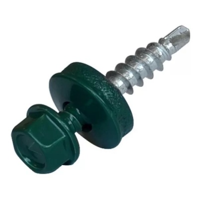 Саморез кровельный 4,8х29 RAL6005 зеленый мох Упаковка 250 шт.
