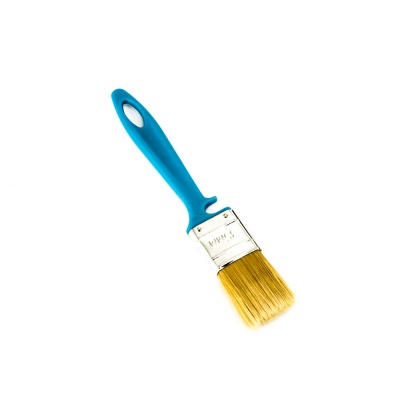 Кисть плоская Bohrer "Лаки"  35 мм (искусственная щетина 45 х10 мм) синяя пластиковая рукоятка Упаковка 12 шт.