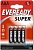 Батарейки мизинчиковые EVEREADY SUPER HD AAA, 4 шт