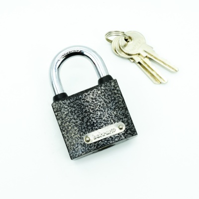 Замок навесной Bohrer ПД-75 (дужка сталь 11 мм, 3 ключа) (корпус чугун, резин. накладки на дужке) (с подвес)