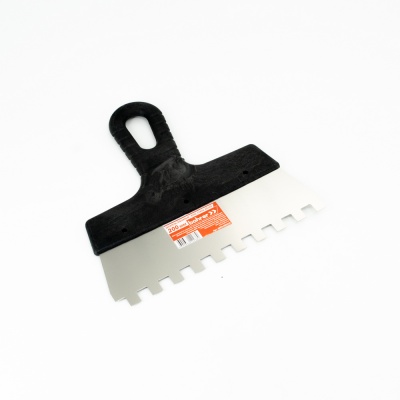 Шпатель зубчатый Bohrer 200 мм 10х10 мм (нержавеющая сталь, пластмассовая ручка)