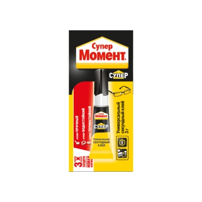 Супер Момент, 3 г (на блистер-карте 12 шт.)  Секундный клей,